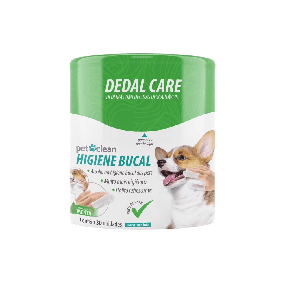 Dedal Care Bucal Pet Clean, pote com 30 unidades