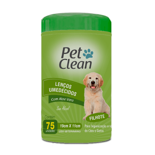 Lenços Umedecidos Filhote Pet Clean, 75 unidades