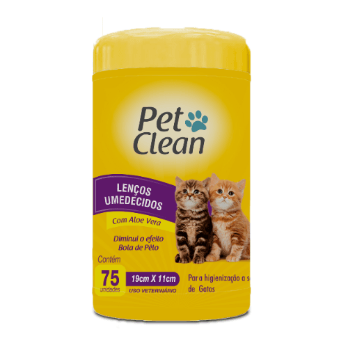 Lenços Umedecidos Gatos Pet Clean, 75 unidades